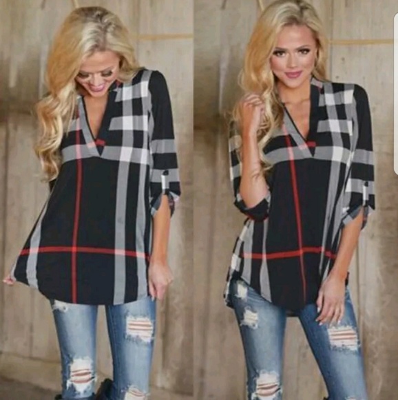 Tops - Cute plaid shirt dress